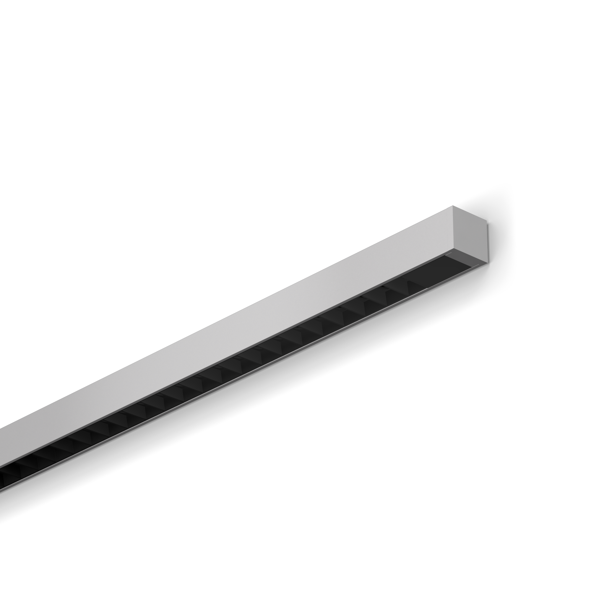0.95” Ultra-Compact LED Linear with Nano Cavity Optics (NCO)
NANOSquare is 0.95” square, bringing SmartBeam® capabilities to a graphic scale that complements architectural space. NANOSquare features a remote driver to remove visual bulk. Optional Individual lenses and parabolic reflectors are located below each LED using Nano-Cavity Optics (NCO). For greater comfort, the regulated beam lowers glare and adjusts light output. These concentrated distributions are ideal for a wide range of taskspecific requirements. At cut-off, NCO has a softer appearance, a larger beam spread, and a gradual brightness transition.