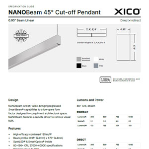 NANOBeam 95 45° Cut-off Pendant Specification Guide