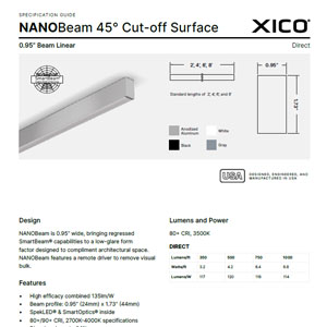 NANOBeam 95 45° Cut-off Surface Specification Guide