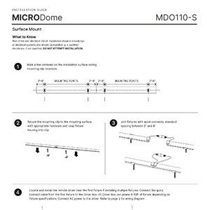 MICRODome 110 Surface Installation Instructions