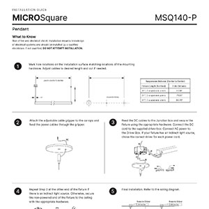 MICROSquare 140 Pendant Installation Instructions