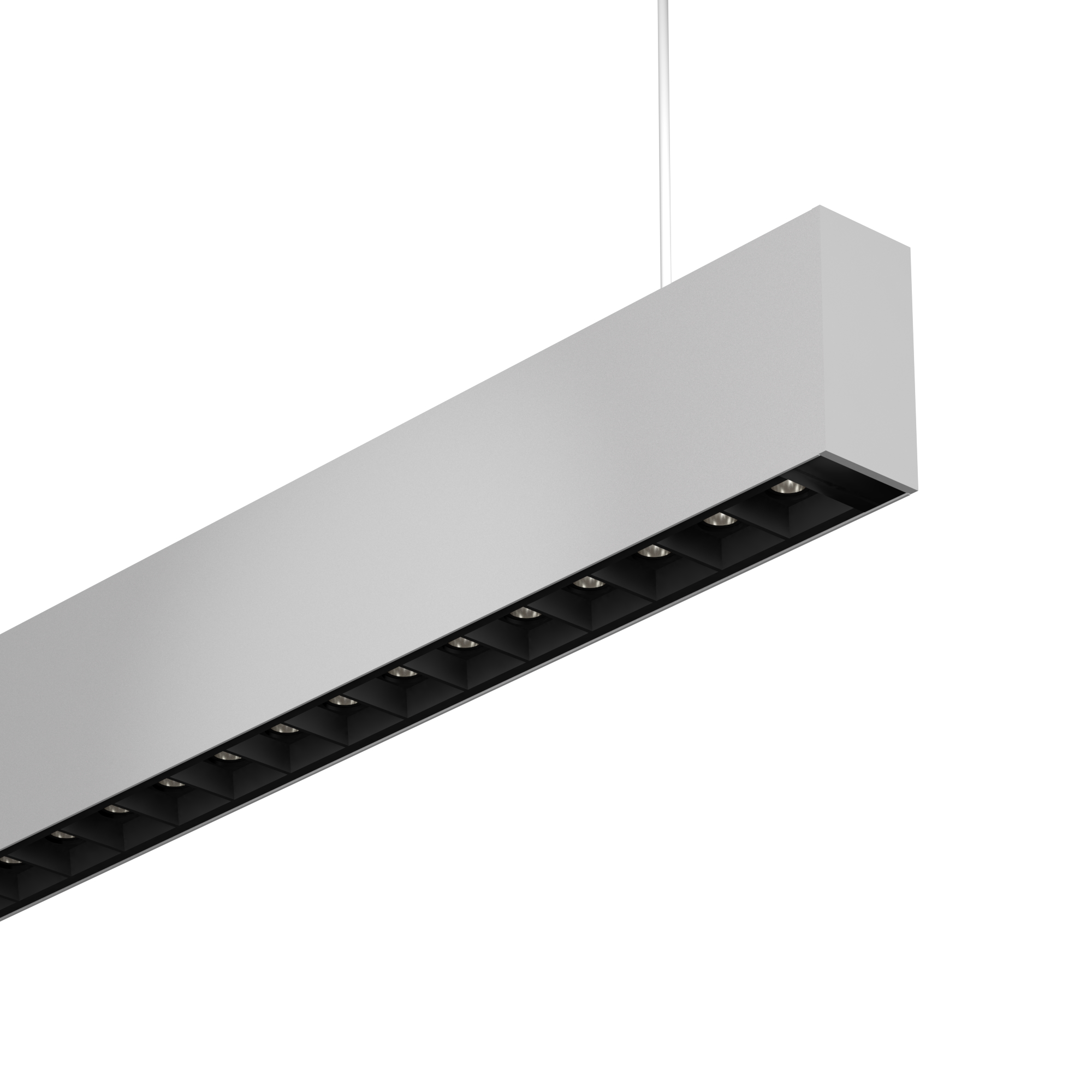 Low Glare Pendant linear with integral on-board Driver
MCO Linear Pendant is a 1.4” x 2.95” sized suspended linear providing low glare (UGR<19) illumination. MCO Linear Pendant is designed for suspension mounting with an integral, field serviceable, on-board driver. MCO LInear Pendant brings SmartBeam® capabilities up to a powerful 2000 lumens per foot combined direct and indirect. It’s small size designed to compliment architectural space. MCO Linear Pendant is fully field serviceable and can be supplied in continuous runs and a variety of visually appealing shapes.
Typical Applications

 	Offices and co-working spaces
 	Schools, colleges and universities
 	Retail spaces