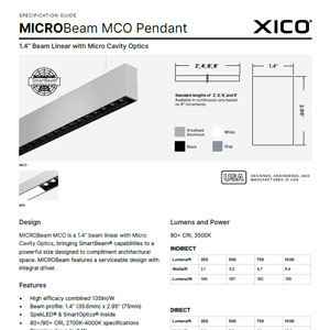 MICROBeam 1.4" Pendant MCO Specification Guide