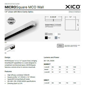 MICROSquare 1.4" Wall MCO Specification Guide