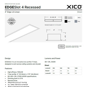 EDGESlot 4 Recessed Specification Guide
