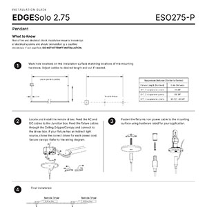 EDGESolo 275 Pendant Installation Instructions