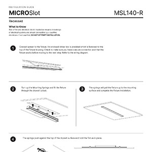 MICROSlot 140 Recessed Installation Instructions