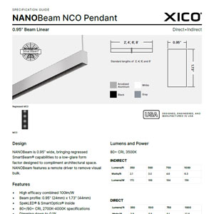 NANOBeam 0.95" NCO Pendant Specification Guide