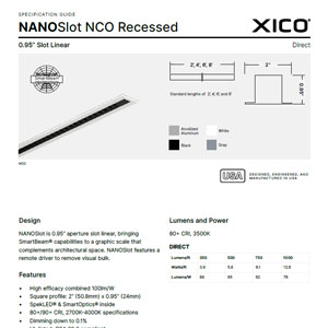 NANOSlot 0.95" NCO Recessed Specification Guide