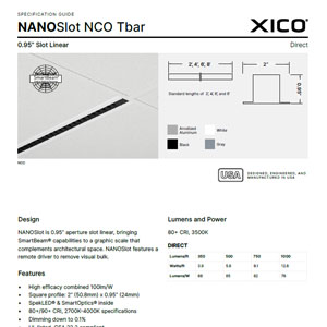 NANOSlot 0.95" NCO Tbar Specification Guide