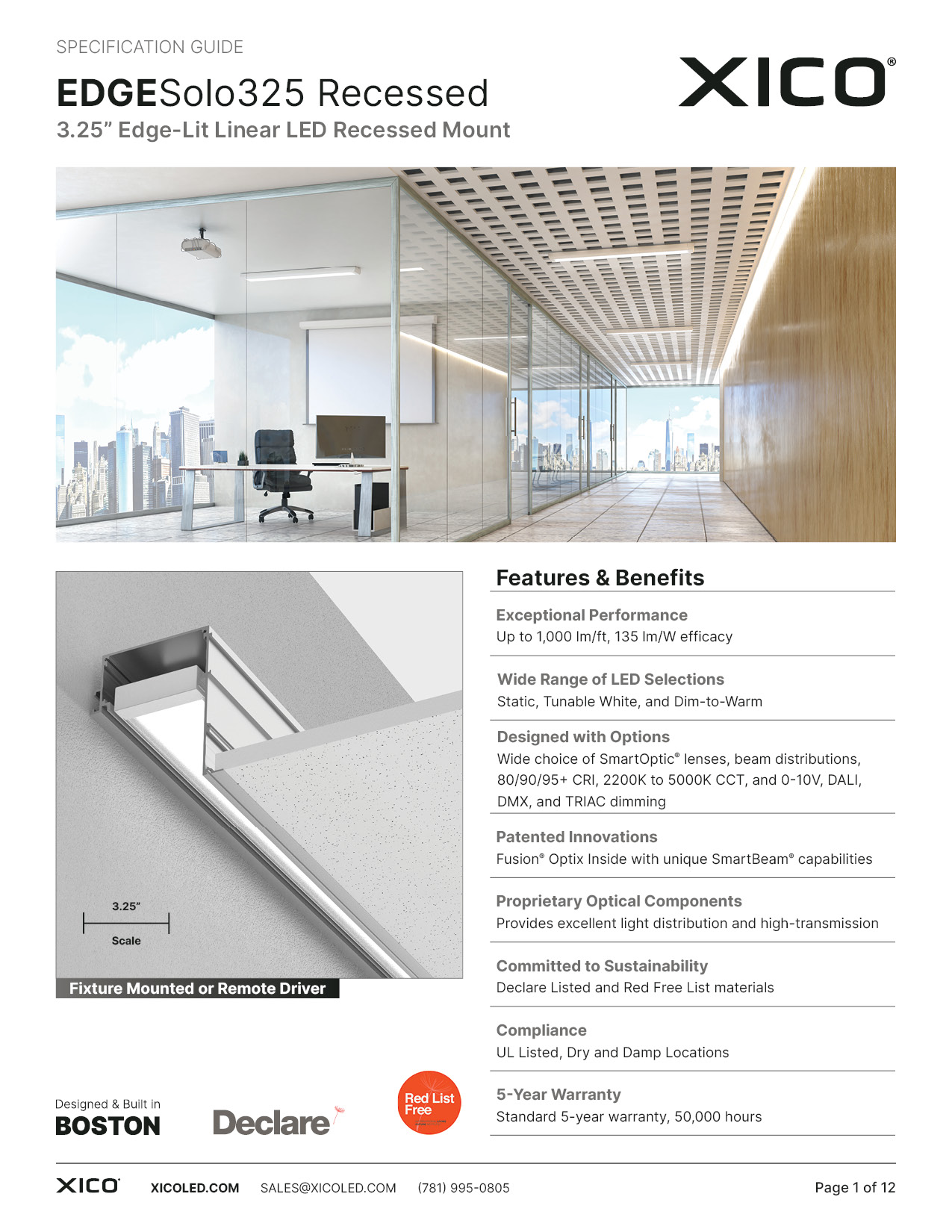 EDGESolo325 Recessed Specification Guide