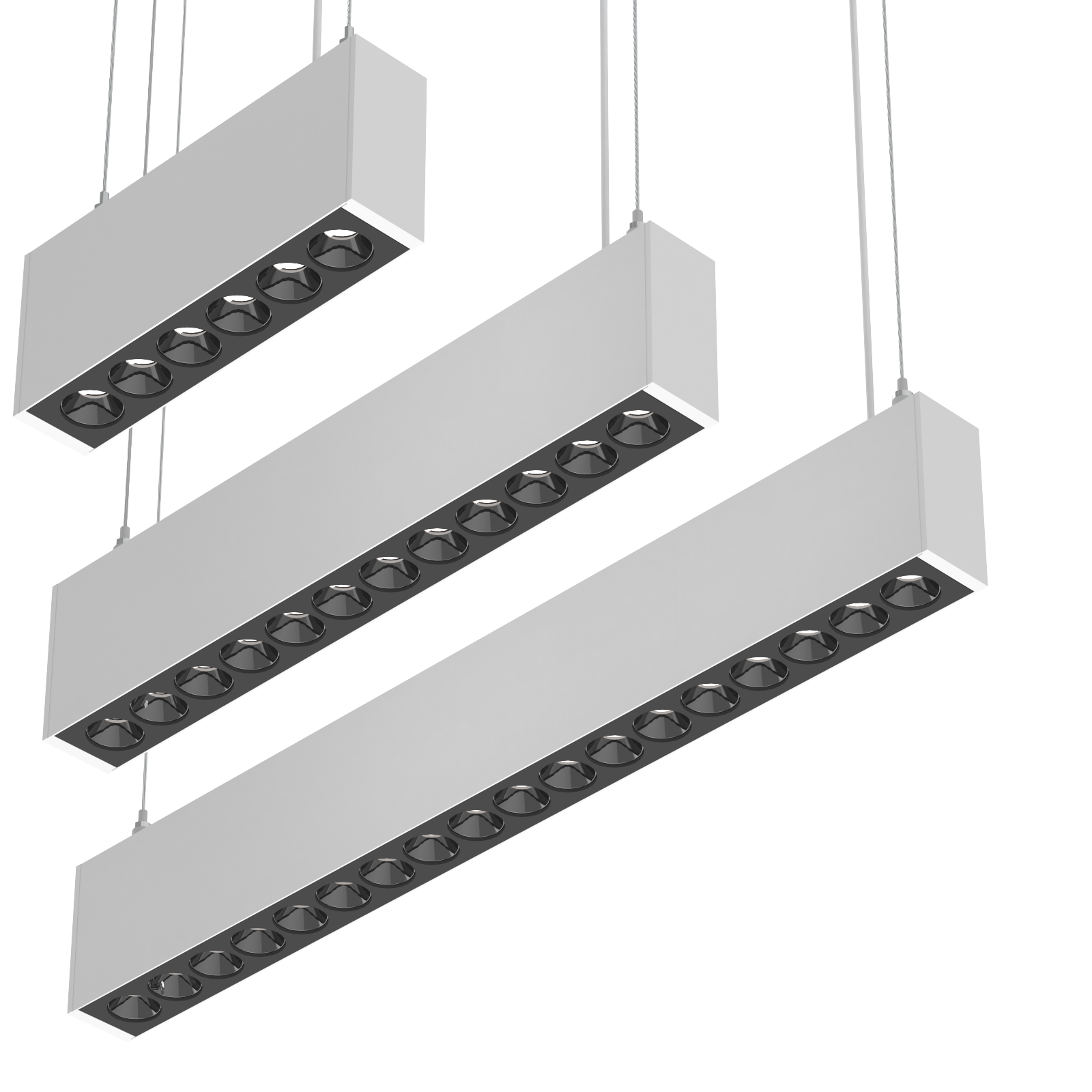 Product Code: MDA140MCO-P
Low Glare (UGR<16) Short Length Linear Pendant for Direct and/or Indirect Lighting 
MICRODash MCO Pendant is a 1.4” linear for mounting on to Armstrong Woodworks® ceiling grid or equivalent. MICRODash MCO Pendant can be supplied with either a remote or integral, field serviceable, on-board driver. MICRODash MCO Pendant brings SmartBeam® capabilities up to a powerful 2000 lumens per foot combined direct and indirect. It’s small size designed to compliment architectural space. MICRODash MCO Woodworks® is fully field serviceable and can be supplied in continuous runs and a variety of visually appealing shapes.