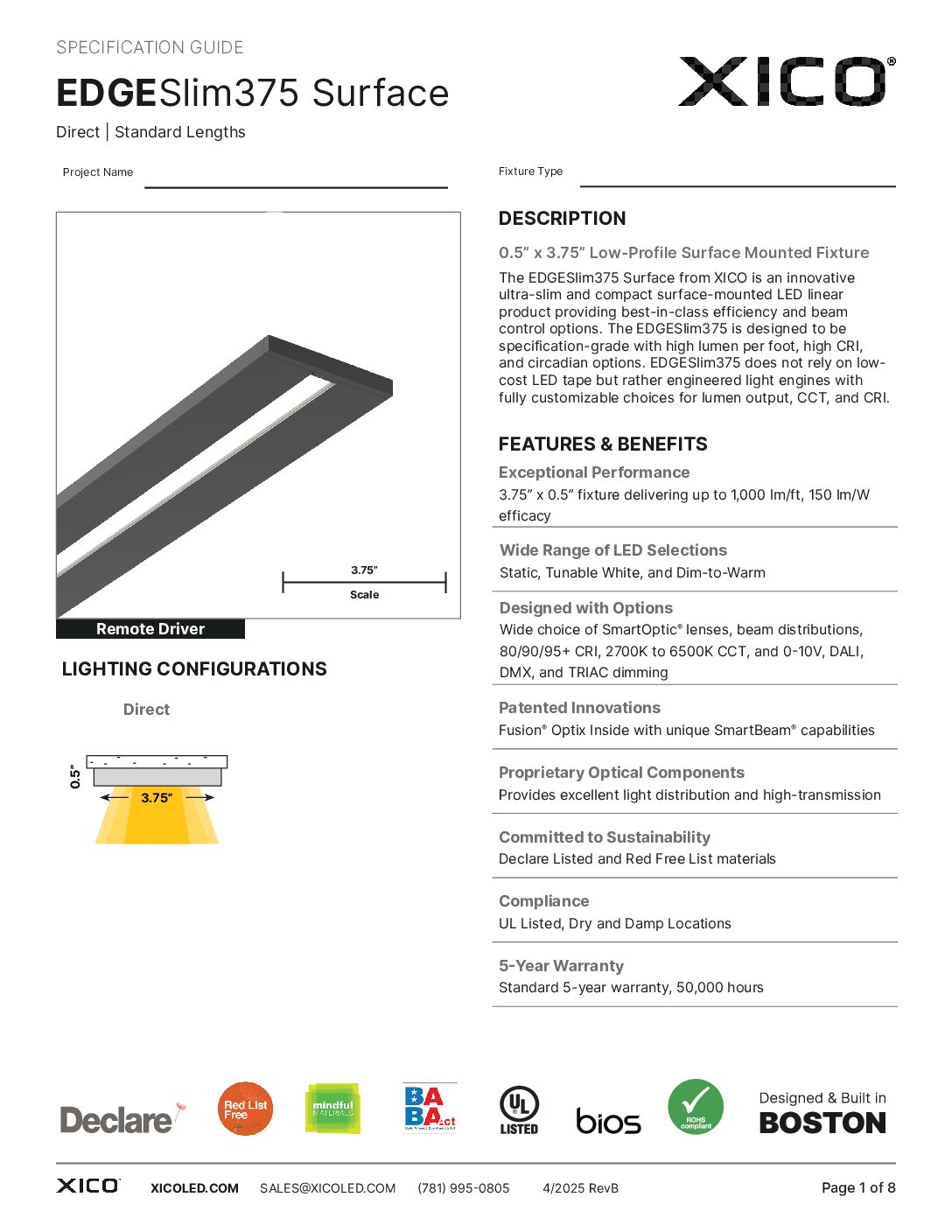 EDGESlim375 Surface Specification Guide