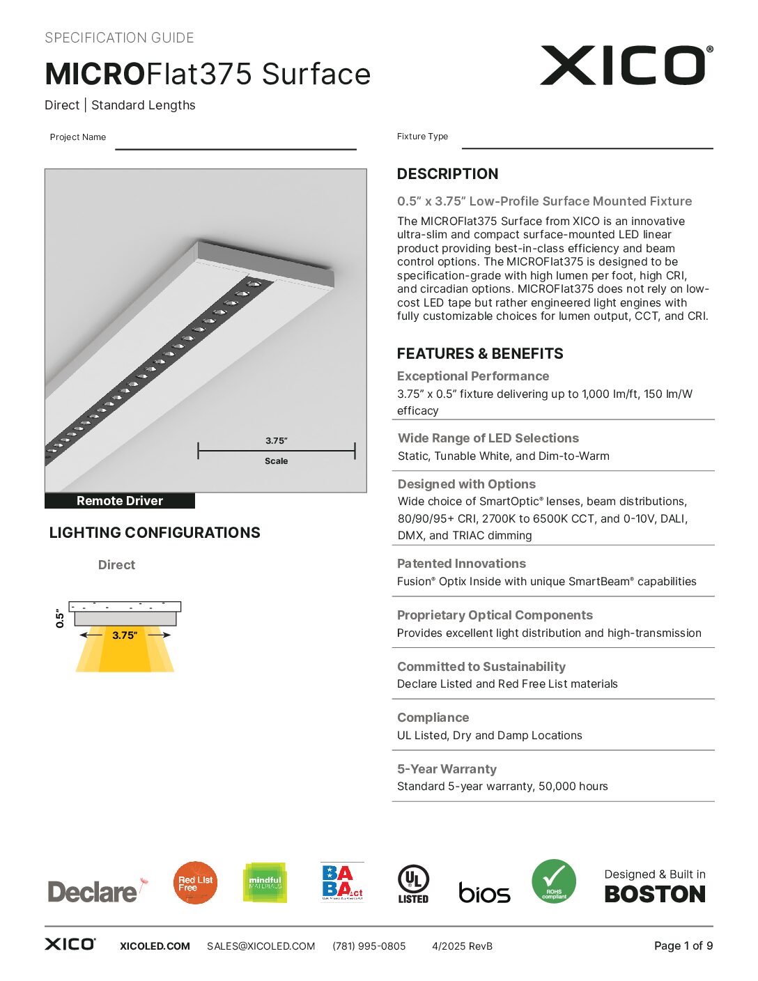 MICROFlat375 Surface Specification Guide