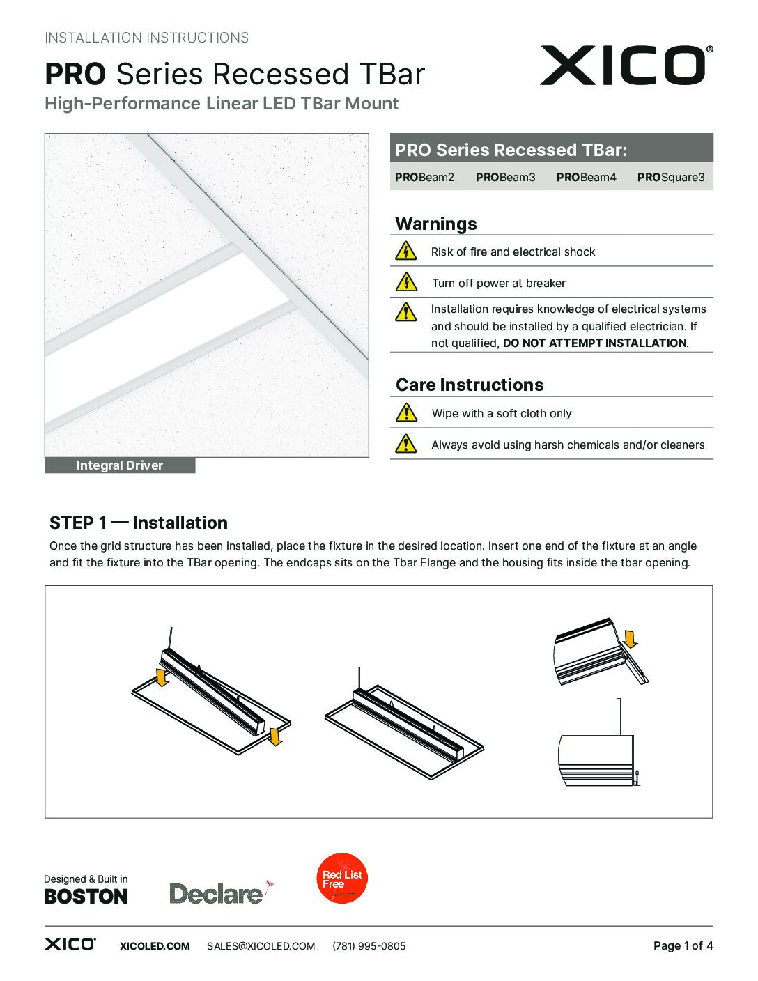 PROBeam Recessed Installation Instructions
