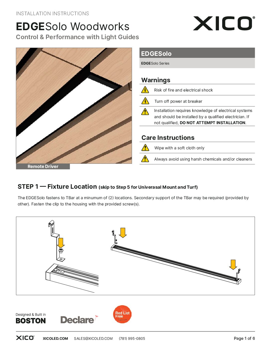 EDGESolo Woodworks Installation Instructions