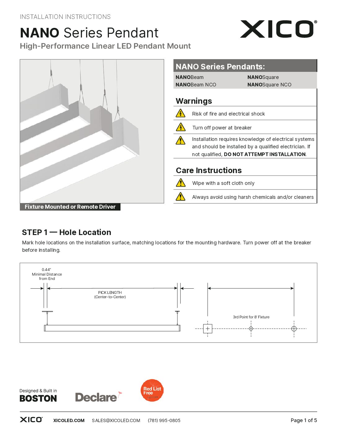 NANOBeam Pendant Installation Instructions