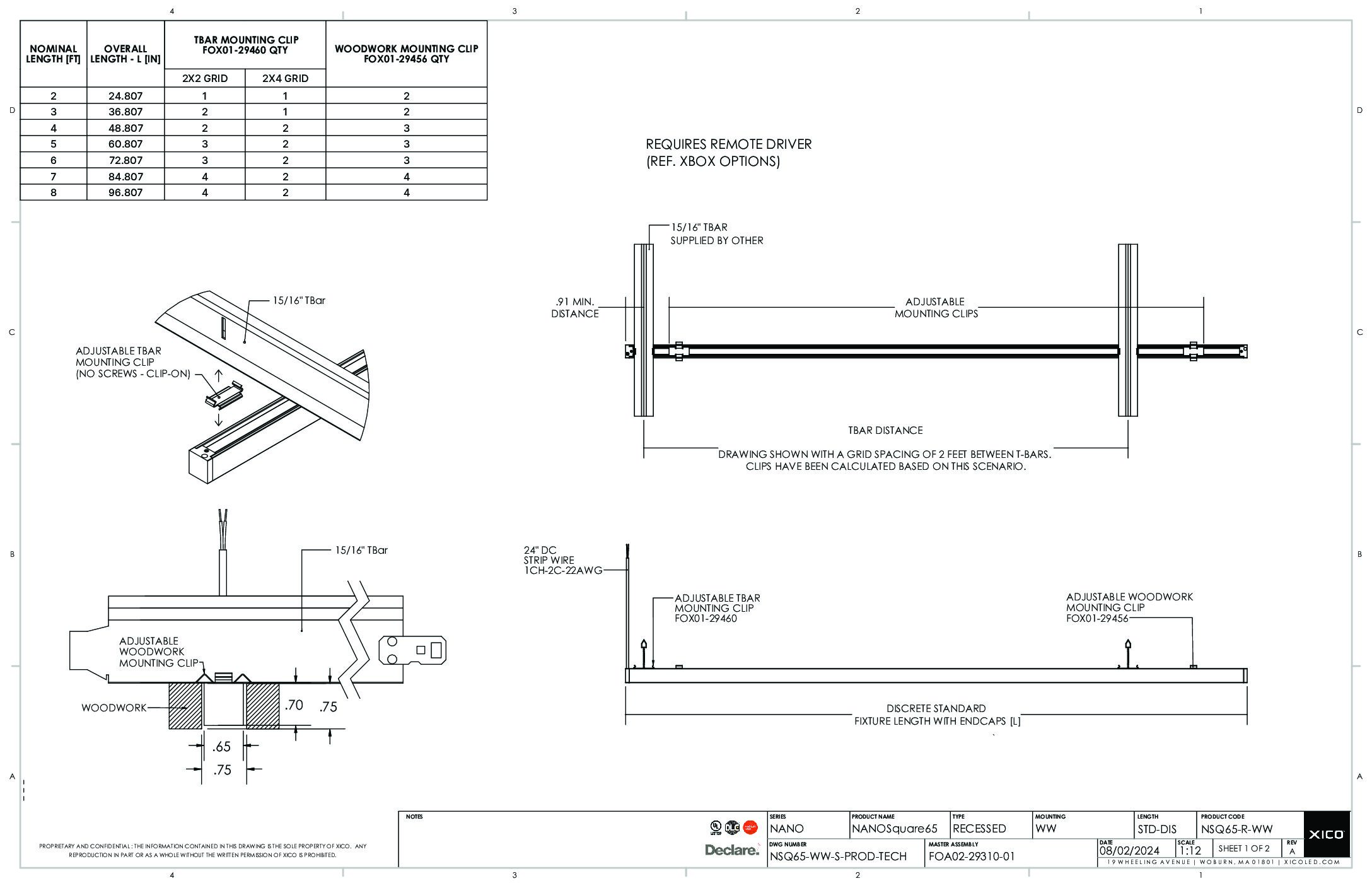 NANOSquare65 Surface Technical Drawings