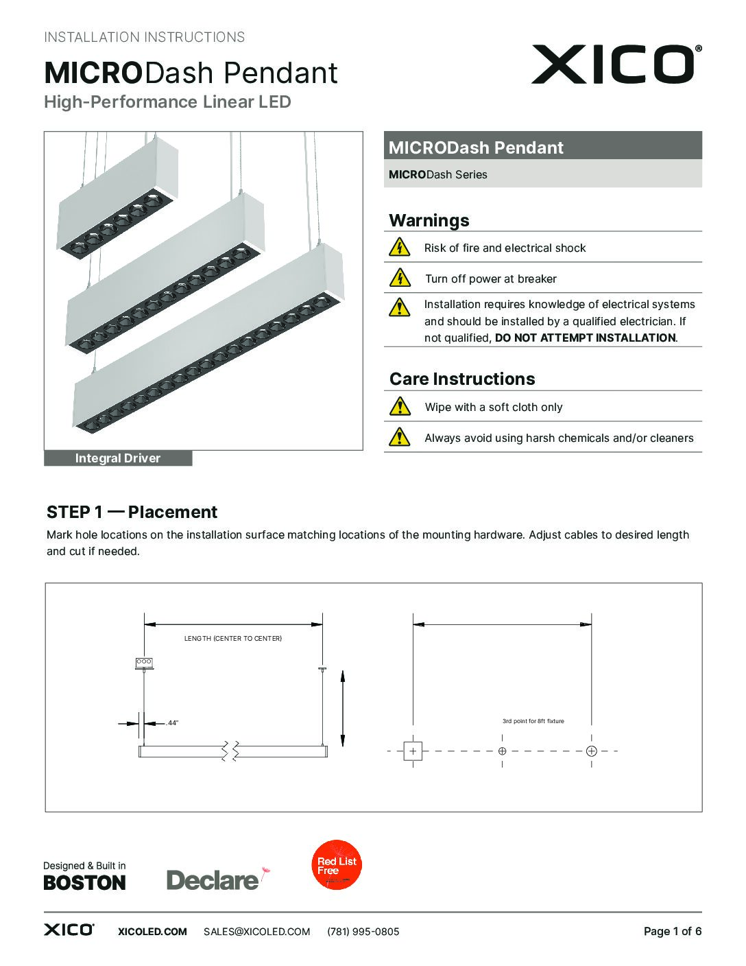 MICRODash Pendant Installation Guide