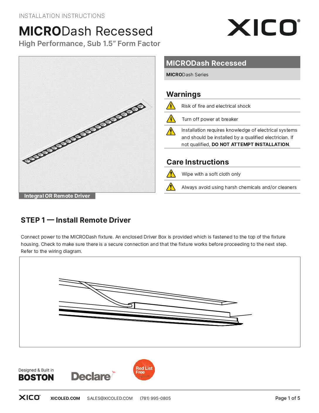MICRODash Recessed Installation Guide